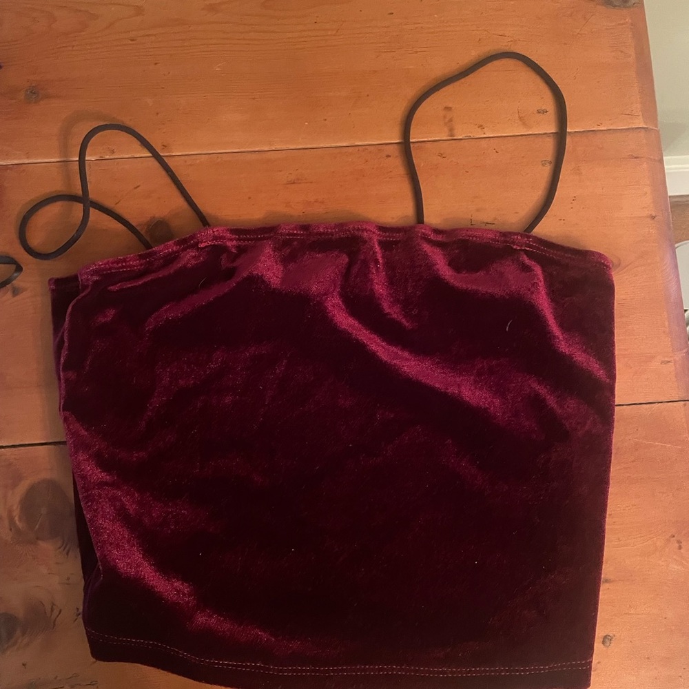 Velvet Burgundy Tube Top
